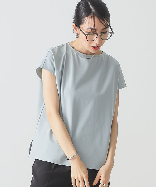 BEAMS LIGHTS(ビームスライツ)の「BEAMS LIGHTS / 強撚 フレンチスリーブ プルオーバー(Tシャツ/カットソー・レディース・ネイビー/ミント/ラベンダー/ホワイト系その他6・ONE SIZE)」の3枚目の写真