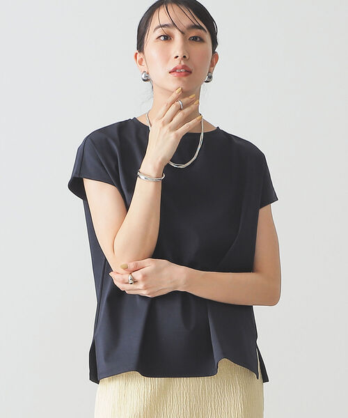 BEAMS LIGHTS(ビームスライツ)の「BEAMS LIGHTS / 強撚 フレンチスリーブ プルオーバー(Tシャツ/カットソー・レディース・ネイビー/ミント/ラベンダー/ホワイト系その他6・ONE SIZE)」の11枚目の写真