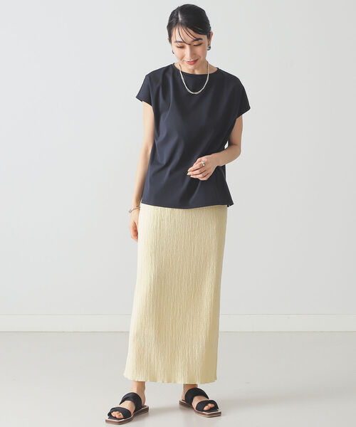 BEAMS LIGHTS(ビームスライツ)の「BEAMS LIGHTS / 強撚 フレンチスリーブ プルオーバー(Tシャツ/カットソー・レディース・ネイビー/ミント/ラベンダー/ホワイト系その他6・ONE SIZE)」の18枚目の写真