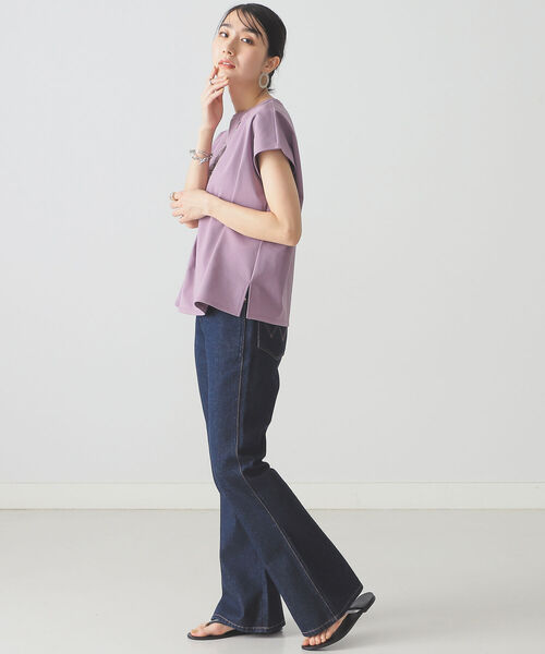 BEAMS LIGHTS(ビームスライツ)の「BEAMS LIGHTS / 強撚 フレンチスリーブ プルオーバー(Tシャツ/カットソー・レディース・ネイビー/ミント/ラベンダー/ホワイト系その他6・ONE SIZE)」の14枚目の写真