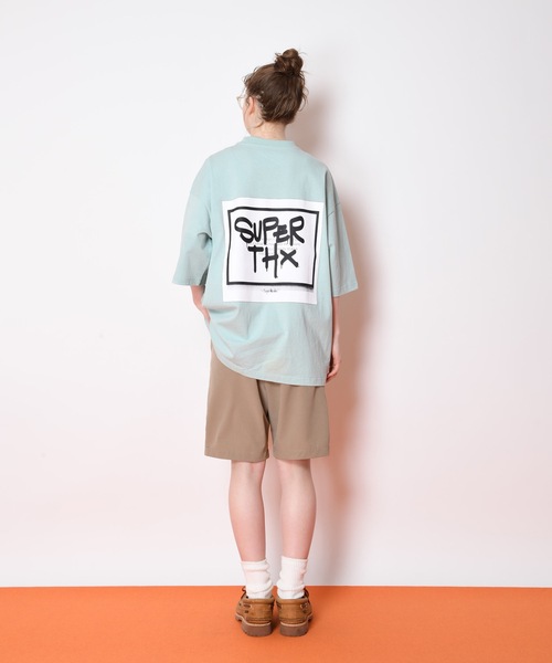 SUPERTHANKS（スーパーサンクス）の「ワンポイント＆バックプリントビッグシルエットTシャツ（ユニセックス）（Tシャツ/カットソー・メンズ・ホワイト/ブラック/ミント・M/L/S）」の10枚目の写真