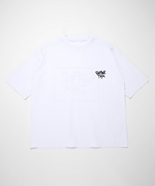 SUPERTHANKS（スーパーサンクス）の「ワンポイント＆バックプリントビッグシルエットTシャツ（ユニセックス）（Tシャツ/カットソー・メンズ・ホワイト/ブラック/ミント・M/L/S）」の6枚目の写真