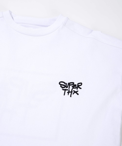 SUPERTHANKS（スーパーサンクス）の「ワンポイント＆バックプリントビッグシルエットTシャツ（ユニセックス）（Tシャツ/カットソー・メンズ・ホワイト/ブラック/ミント・M/L/S）」の8枚目の写真