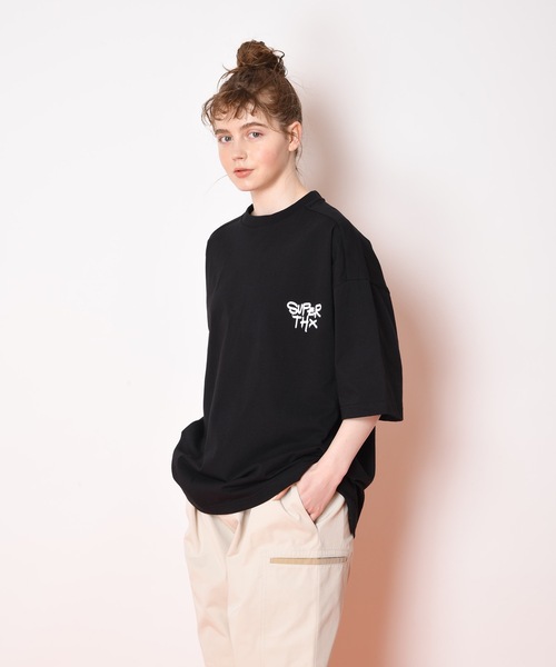 SUPERTHANKS（スーパーサンクス）の「ワンポイント＆バックプリントビッグシルエットTシャツ（ユニセックス）（Tシャツ/カットソー・メンズ・ホワイト/ブラック/ミント・M/L/S）」の21枚目の写真