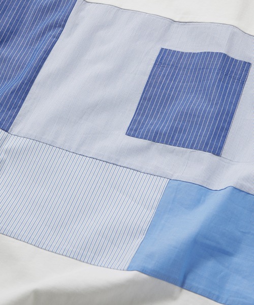 UNION STATION(ユニオンステーション)の「異素材切替デザインTシャツ/ストライプ柄(Tシャツ/カットソー・メンズ・ブラック/ホワイト・M/LL/L)」の11枚目の写真