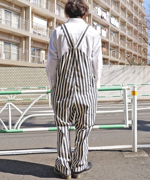 HARVESTY(ハーベスティ)の「HARVESTY/ハーベスティ ストライプオーバーオール オーバーサイズ ストライプ(サロペット/オーバーオール・メンズ・ホワイト系その他/ホワイト系その他2・1/2)」の4枚目の写真