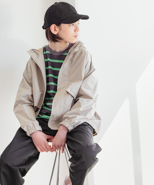 GLOBAL WORK（グローバルワーク）の「AND YUA ANY/撥水マウンテンパーカー/261478（マウンテンパーカー・キッズ・ブラック/ベージュ・150cm/160cm）」の2枚目の写真