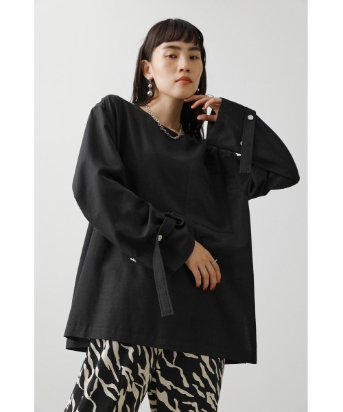 crie conforto（クリーコンフォルト）の「ショルダー釦ブラウス（シャツ/ブラウス・レディース・ブラック/オフホワイト/イエロー・SMALL/MEDIUM）」の3枚目の写真