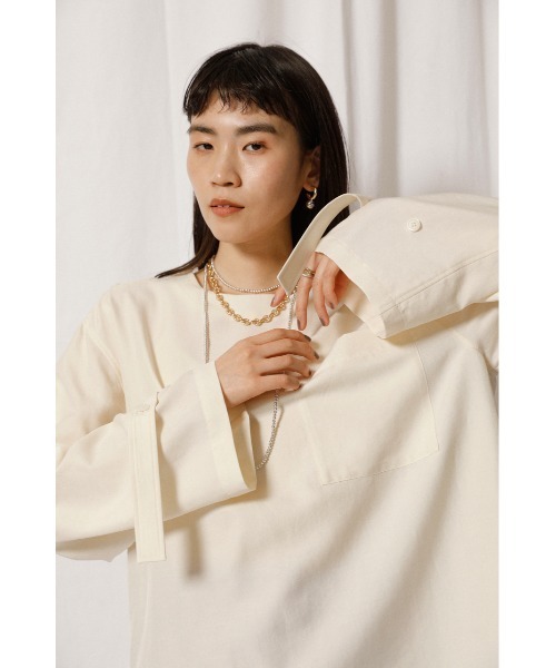 crie conforto（クリーコンフォルト）の「ショルダー釦ブラウス（シャツ/ブラウス・レディース・ブラック/オフホワイト/イエロー・SMALL/MEDIUM）」の14枚目の写真