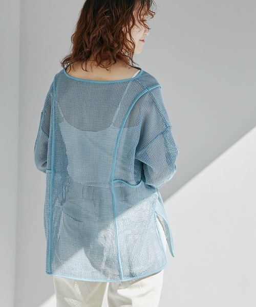 CIAOPANIC TYPY（チャオパニックティピー）の「コットンメッシュパッチワークプルオーバー（Tシャツ/カットソー・レディース・ブラック/ブルー/アイボリー・ONE SIZE）」の18枚目の写真