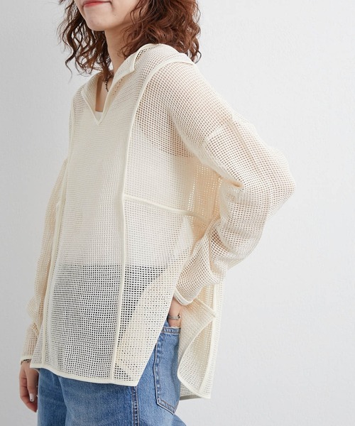 CIAOPANIC TYPY（チャオパニックティピー）の「コットンメッシュパッチワークプルオーバー（Tシャツ/カットソー・レディース・ブラック/ブルー/アイボリー・ONE SIZE）」の13枚目の写真