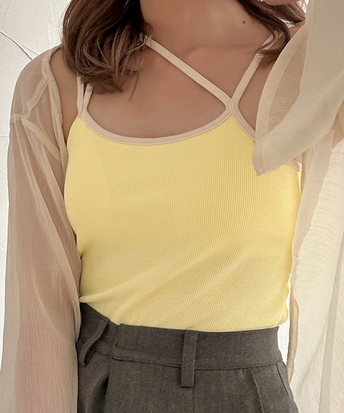 apres jour clair(アプレジュールクレア)の「【apres jour clair】カップ付きバッククロスキャミソール【ZOZOTOWN限定アイテム】(キャミソール・レディース・ダークブラウン/ベージュ/アイボリー/ブラック/ピンク/グレー/オレンジ系その他/グリーン系その他/ベージュ系その他/ブラウン系その他/その他/ホワイト系その他2/イエロー系その他・X-LARGE/フリー)」の10枚目の写真