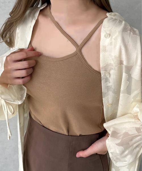 apres jour clair(アプレジュールクレア)の「【apres jour clair】カップ付きバッククロスキャミソール【ZOZOTOWN限定アイテム】(キャミソール・レディース・ダークブラウン/ベージュ/アイボリー/ブラック/ピンク/グレー/オレンジ系その他/グリーン系その他/ベージュ系その他/ブラウン系その他/その他/ホワイト系その他2/イエロー系その他・X-LARGE/フリー)」の22枚目の写真