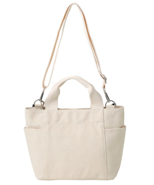 MILKFED.（ミルクフェド）の「RUFFLE MINI BAG/２WAY　キャンバス　ミニトートバッグ（ショルダーバッグ・レディース・ホワイト/ブラック/レッド・ONE SIZE）」の6枚目の写真