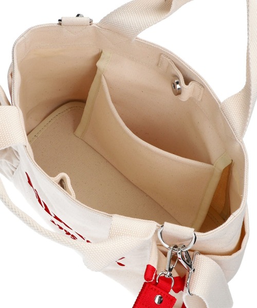 MILKFED.（ミルクフェド）の「RUFFLE MINI BAG/２WAY　キャンバス　ミニトートバッグ（ショルダーバッグ・レディース・ホワイト/ブラック/レッド・ONE SIZE）」の14枚目の写真