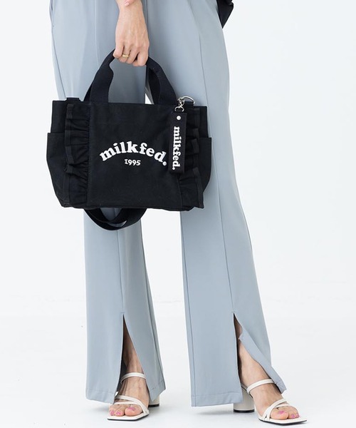 MILKFED.（ミルクフェド）の「RUFFLE MINI BAG/２WAY　キャンバス　ミニトートバッグ（ショルダーバッグ・レディース・ホワイト/ブラック/レッド・ONE SIZE）」の11枚目の写真