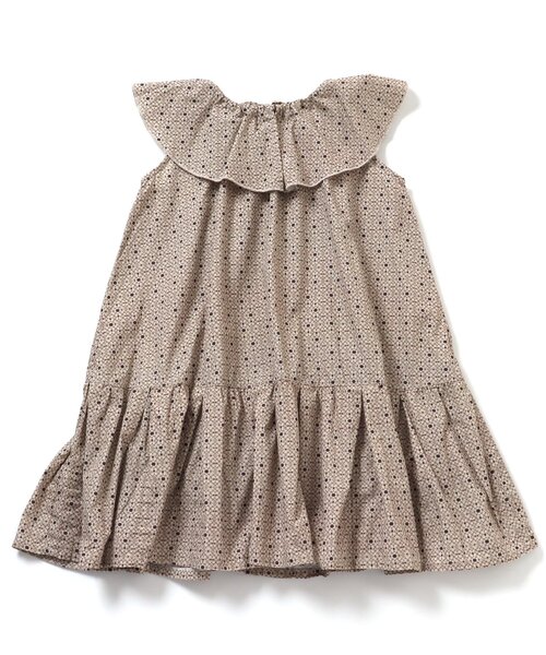 Ampersand（アンパサンド）の「premier 総柄ビッグカラーワンピース（ワンピース・キッズ・ベージュ/グレー/イエロー/グリーン・80/70/90/130/100/110/120/140）」の3枚目の写真