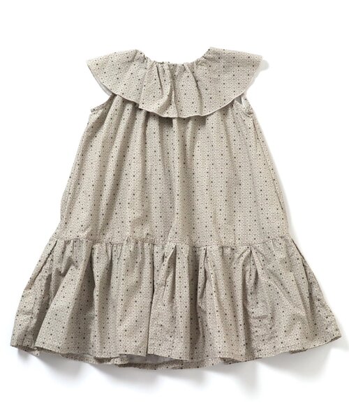 Ampersand（アンパサンド）の「premier 総柄ビッグカラーワンピース（ワンピース・キッズ・ベージュ/グレー/イエロー/グリーン・80/70/90/130/100/110/120/140）」の2枚目の写真