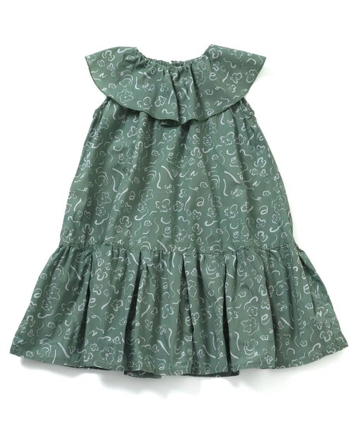 Ampersand（アンパサンド）の「premier 総柄ビッグカラーワンピース（ワンピース・キッズ・ベージュ/グレー/イエロー/グリーン・80/70/90/130/100/110/120/140）」の4枚目の写真