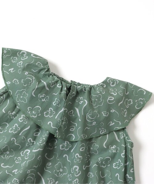 Ampersand（アンパサンド）の「premier 総柄ビッグカラーワンピース（ワンピース・キッズ・ベージュ/グレー/イエロー/グリーン・80/70/90/130/100/110/120/140）」の9枚目の写真