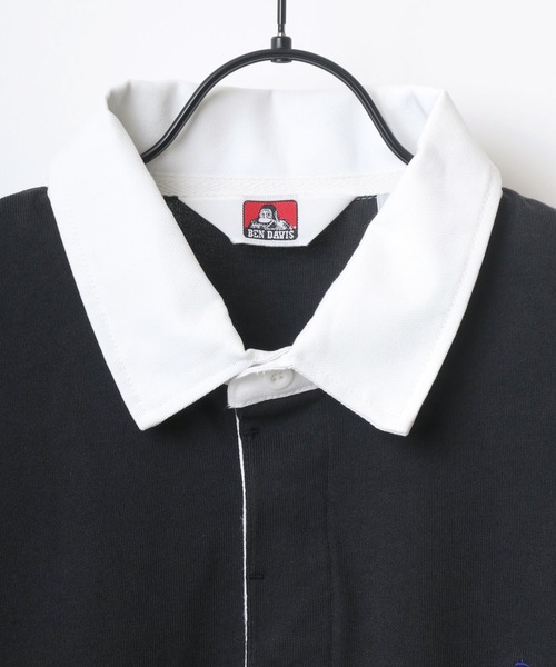 BEN DAVIS(ベンデイビス)の「BEN DAVIS/ベンデイビス ビッグシルエット ワンポイント ミニゴリラ 刺繍 ラガーシャツ(ポロシャツ・メンズ・ホワイト/チャコールグレー/ブルー系その他/オレンジ系その他・M/L/XL)」の12枚目の写真