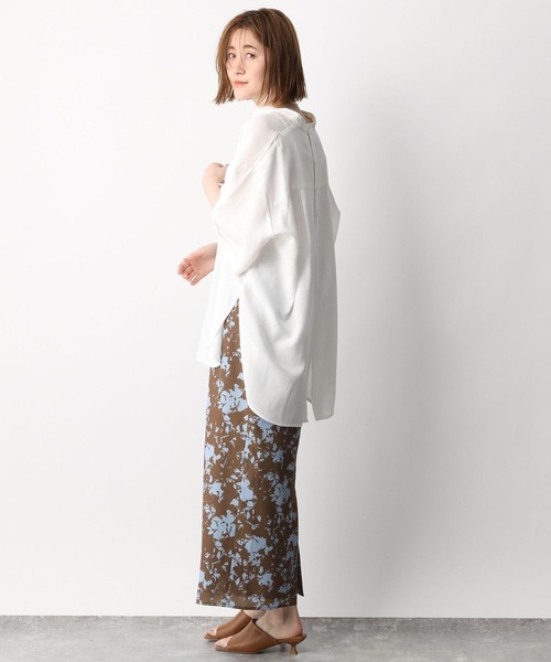 A part by（アパートバイ）の「スタンドカラーオーバーシャツ　276096（シャツ/ブラウス・レディース・ネイビー/オフホワイト/カーキ/オレンジ・FREE）」の10枚目の写真