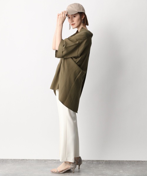 A part by（アパートバイ）の「スタンドカラーオーバーシャツ　276096（シャツ/ブラウス・レディース・ネイビー/オフホワイト/カーキ/オレンジ・FREE）」の18枚目の写真