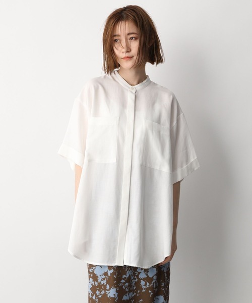 A part by（アパートバイ）の「スタンドカラーオーバーシャツ　276096（シャツ/ブラウス・レディース・ネイビー/オフホワイト/カーキ/オレンジ・FREE）」の16枚目の写真