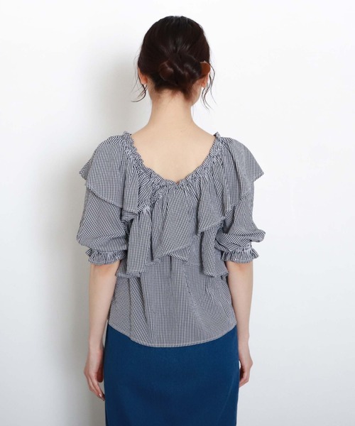 archives(アルシーヴ)の「クロスラッフルブラウス(シャツ/ブラウス・レディース・ブラック/ベージュ/オフホワイト・MEDIUM)」の12枚目の写真