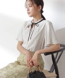 N.（N. Natural Beauty Basic） | ◆バイカラーリボンブラウス(Tシャツ/カットソー)