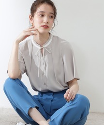 N.（N. Natural Beauty Basic） | ◆バイカラーリボンブラウス(Tシャツ/カットソー)