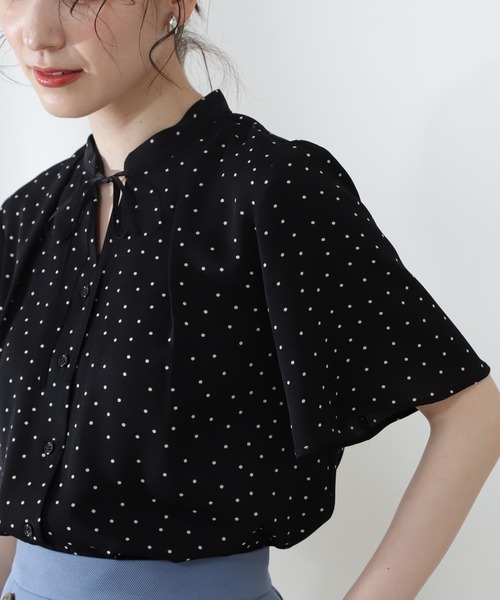 N.（N. Natural Beauty Basic）（エヌエヌナチュラルビューティーベーシック）の「◆バイカラーリボンブラウス（Tシャツ/カットソー・レディース・ブラック系その他/ライトベージュ/ナチュラル・MEDIUM）」の6枚目の写真