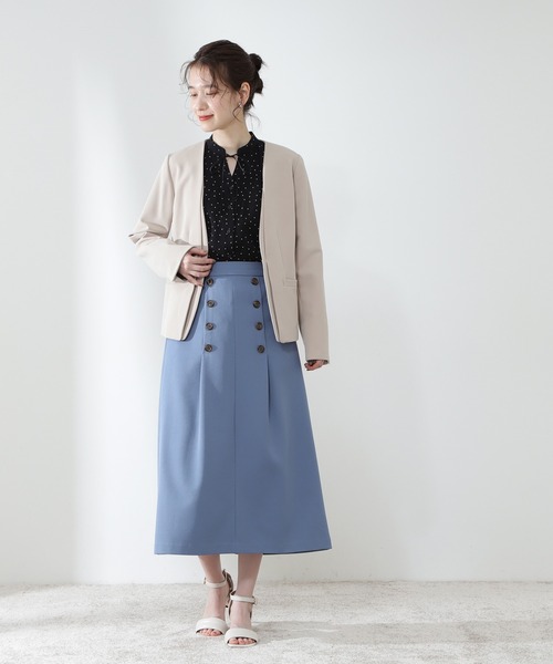 N.（N. Natural Beauty Basic）（エヌエヌナチュラルビューティーベーシック）の「◆バイカラーリボンブラウス（Tシャツ/カットソー・レディース・ブラック系その他/ライトベージュ/ナチュラル・MEDIUM）」の5枚目の写真