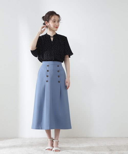 N.（N. Natural Beauty Basic）（エヌエヌナチュラルビューティーベーシック）の「◆バイカラーリボンブラウス（Tシャツ/カットソー・レディース・ブラック系その他/ライトベージュ/ナチュラル・MEDIUM）」の4枚目の写真