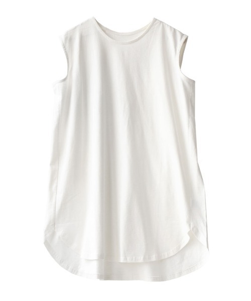 e-zakkamania stores(イーザッカマニアストアーズ)の「ノースリーブ コットンカットソー(Tシャツ/カットソー・レディース・オフホワイト/ブラック/ワインレッド/グレイッシュベージュ/ダークラベンダー・M)」の14枚目の写真