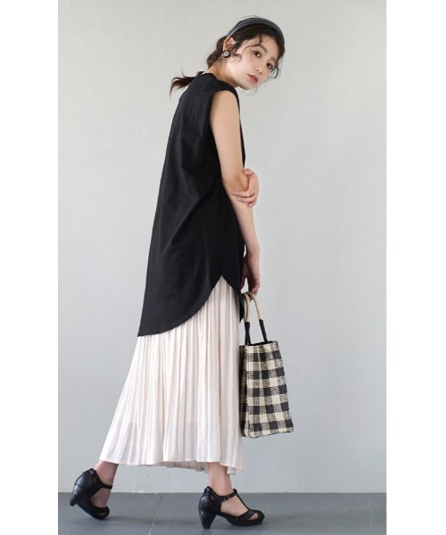 e-zakkamania stores(イーザッカマニアストアーズ)の「ノースリーブ コットンカットソー(Tシャツ/カットソー・レディース・オフホワイト/ブラック/ワインレッド/グレイッシュベージュ/ダークラベンダー・M)」の17枚目の写真