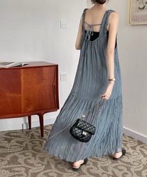 ワッシャーシフォンキャミワンピース