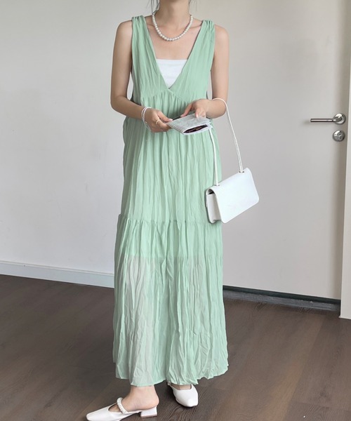CHICWISH★シフォンキャミワンピース☆ セール】ドビーシフォンキャミワンピース（ワンピース