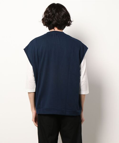 BACK NUMBER（バックナンバー）の「【BACK NUMBER】７分プリントベストレイヤード（Tシャツ/カットソー・メンズ・オフホワイト/グリーン/ブラック/ネイビー/グレー/イエロー・M/XL/L）」の9枚目の写真