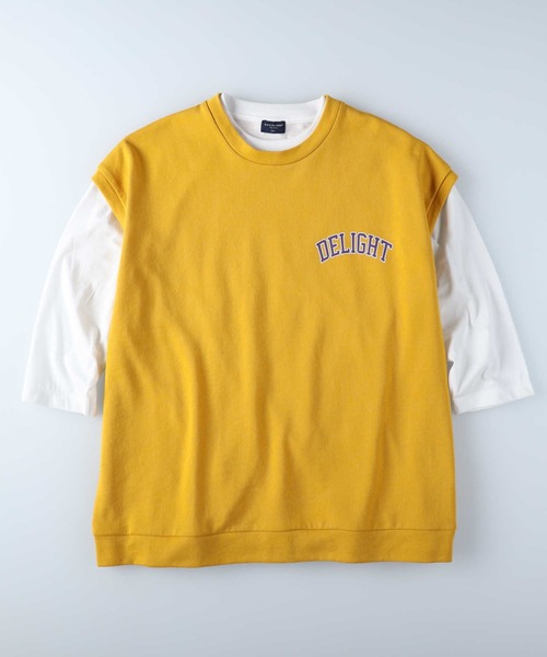 BACK NUMBER（バックナンバー）の「【BACK NUMBER】７分プリントベストレイヤード（Tシャツ/カットソー・メンズ・オフホワイト/グリーン/ブラック/ネイビー/グレー/イエロー・M/XL/L）」の13枚目の写真