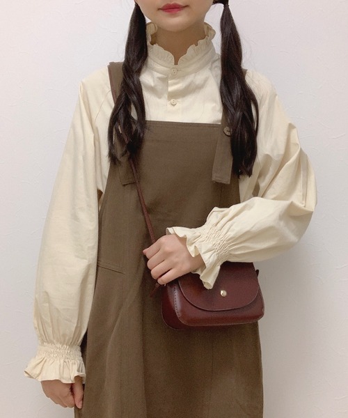 Cham.(チャム)の「ぼたんサロペット(サロペット/オーバーオール・レディース・オフホワイト/ベージュ/ブラウン・F)」の10枚目の写真