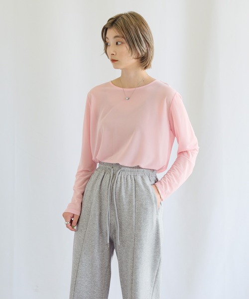 select MOCA（セレクトモカ）の「センターラインリラックスパンツ（スウェットパンツ・レディース・ライトグレー/ブラック/ピンク・FREE）」の16枚目の写真