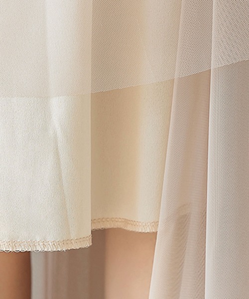 Primazel（プリマゼル）の「リボン付レース切り替えチュールスカート（スカート・レディース・ブラック/ベージュ/グレー・M）」の14枚目の写真