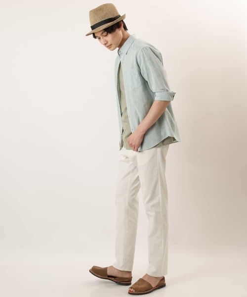 a.v.v（アーヴェヴェ）の「【S-XXL/速乾】ハイブリッドリネン7分袖シャツ（シャツ/ブラウス・メンズ・ミント/ライトブルー/クリーム/ブルー・46/50/48/52/44）」の19枚目の写真