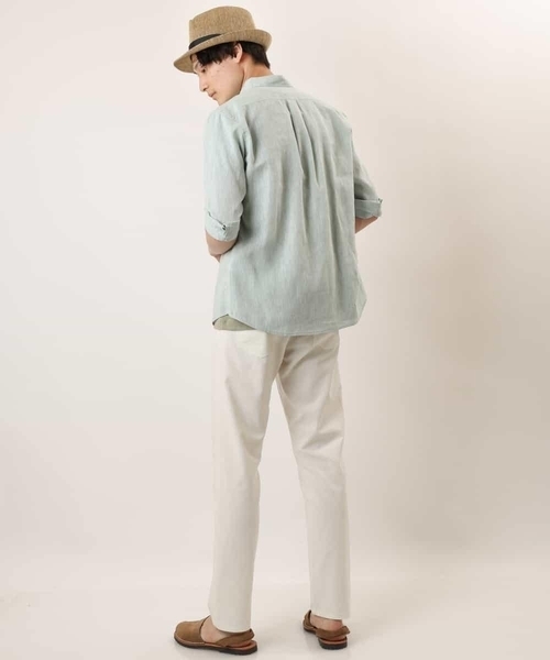 a.v.v（アーヴェヴェ）の「【S-XXL/速乾】ハイブリッドリネン7分袖シャツ（シャツ/ブラウス・メンズ・ミント/ライトブルー/クリーム/ブルー・46/50/48/52/44）」の20枚目の写真