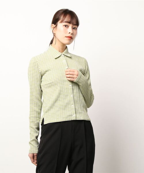 Oriens JOURNAL STANDARD(オリエンス ジャーナルスタンダード)の「シアサッカーギンガムシャツ(シャツ/ブラウス・レディース・イエロー/グリーン/ブルー系その他/ライトグリーン・FREE)」の9枚目の写真