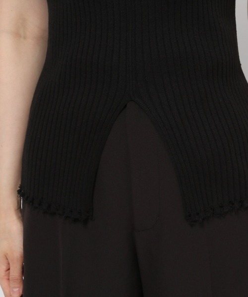 PAGEBOY（ページボーイ）の「ダメージ半袖ニット（ニット/セーター・レディース・ブラック/ネイビー/オフホワイト・FREE）」の9枚目の写真