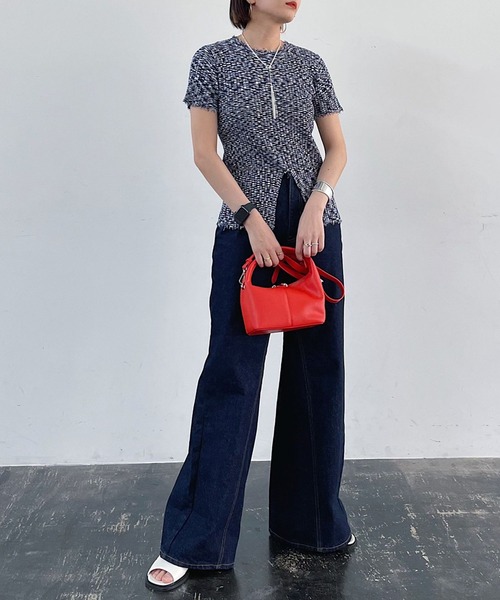 PAGEBOY（ページボーイ）の「ダメージ半袖ニット（ニット/セーター・レディース・ブラック/ネイビー/オフホワイト・FREE）」の17枚目の写真