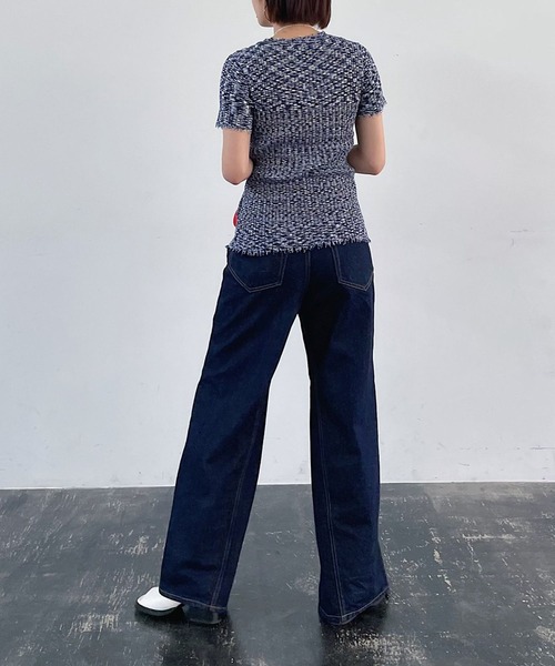 PAGEBOY（ページボーイ）の「ダメージ半袖ニット（ニット/セーター・レディース・ブラック/ネイビー/オフホワイト・FREE）」の16枚目の写真