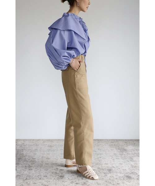 Bonjour Sagan（ボンジュールサガン）の「フリルカラーブラウス（シャツ/ブラウス・レディース・ライトブルー/ネイビー/ブルー・FREE）」の12枚目の写真